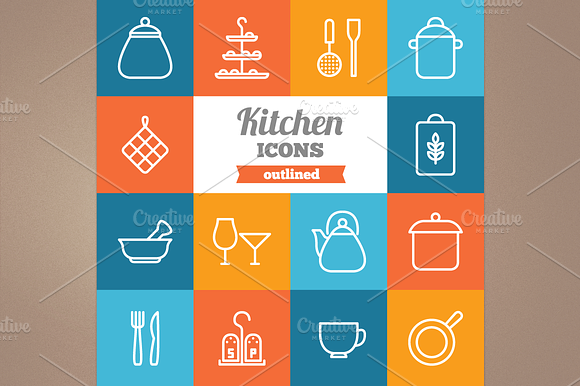 Outlined Kitchen Icons