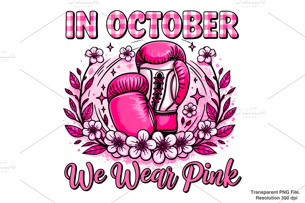 In october we wear pink png, a Graphic by Clipart Bloom (Photo 1 of 2)