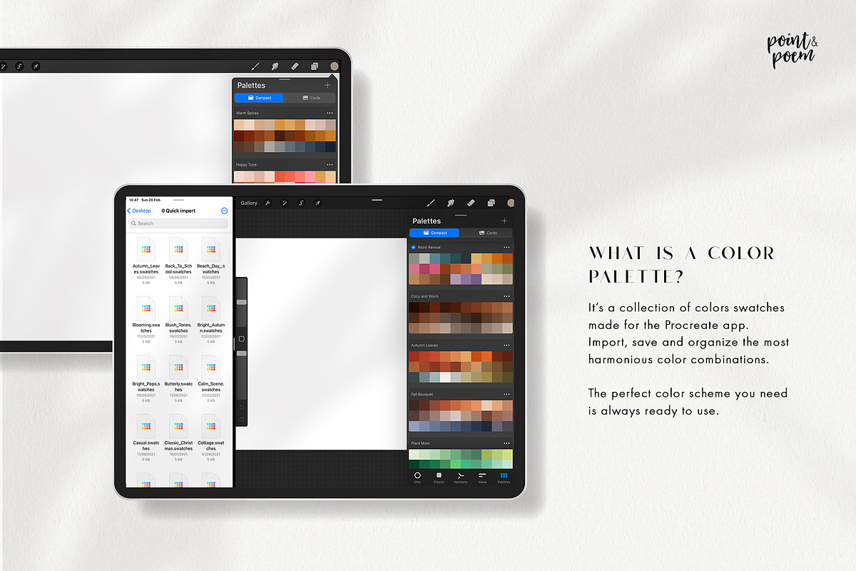 Procreate Color Palette Bundle, a Palette Add-On by Point and Poem (Photo 3 of 9)
