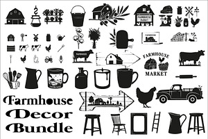 Modern farmhouse decor silhouette, an Illustration by Amazin_art