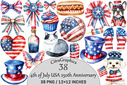 4th of July USA 250th Anniversary, a Seasonal Illustration by CitraGraphics (Thumbnail 1 of 6)