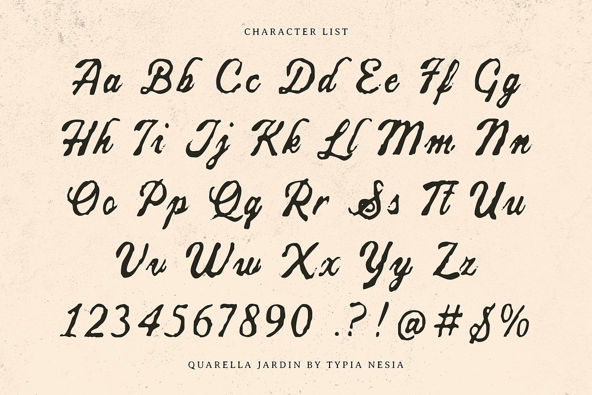 Quarella Jardin - Vintage Script, a Script Font by Typia Nesia (Photo 11 of 12)