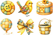 Yellow Patchwork Summer Clipart, an Illustration by Designking (Thumbnail 3 of 4)