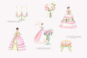 watercolor rococo coquette clipart, a Decorative Illustration by Patishop Art (Thumbnail 4 of 9)