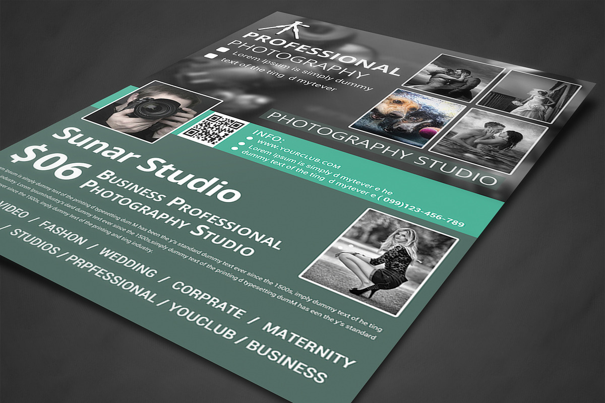 Photography Studio Flyer Templates, a Flyer Template by AfzaalGraphics