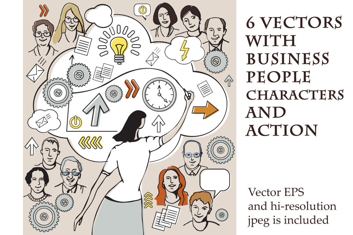 6 vectors with business people, a Person Illustration by Crowhouse (Photo 1 of 4)