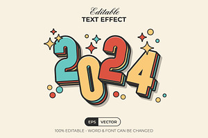 2024 Text Effect Colorful Fun Style