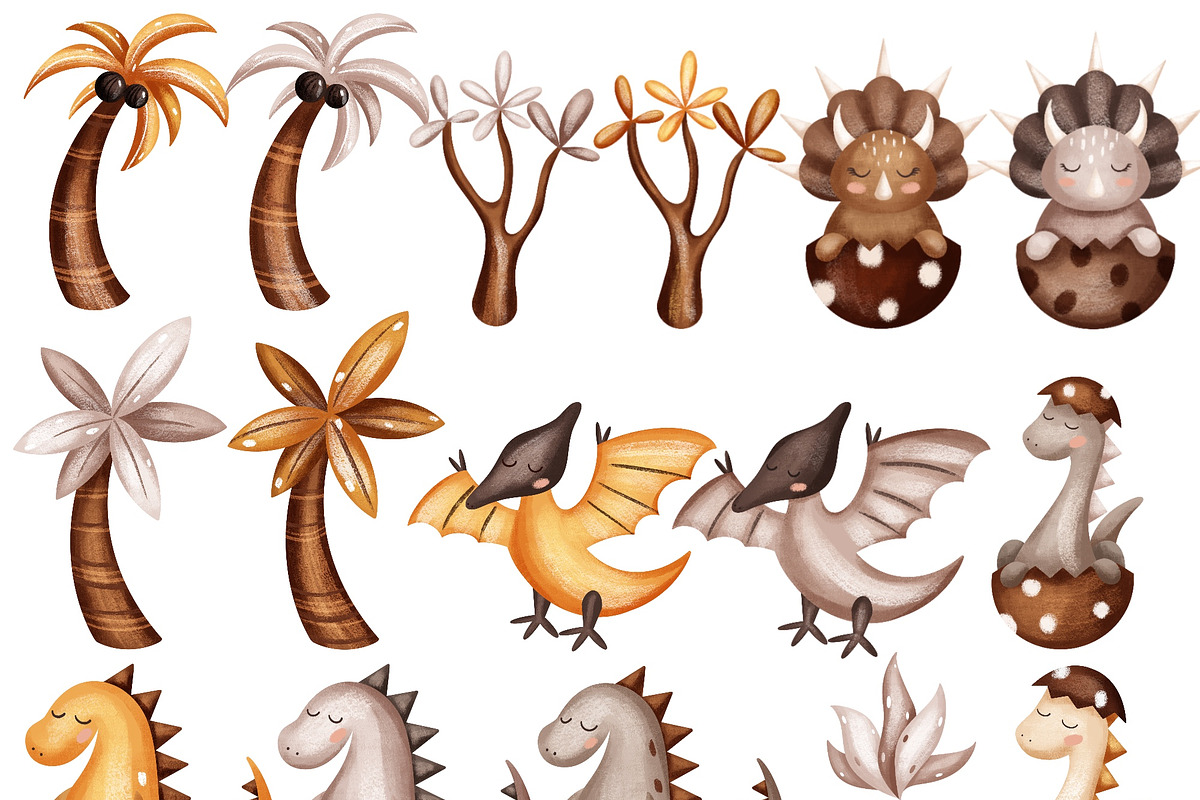 Cute dinosaur - kids collection, an Animal Illustration by Linerisyart (Photo 14 of 15)