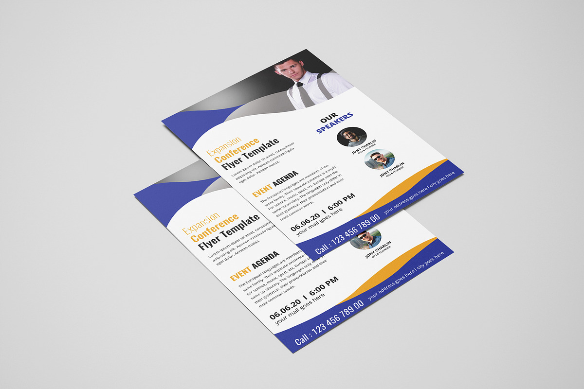Conference Flyer template, a Flyer Template by UI_Expert (Photo 4 of 4)