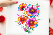 Whimsical Spring Cosmos Flower Clipa, an Illustration by designcity5 (Thumbnail 3 of 5)