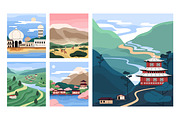 Nature landscapes, tea plantations, a Seasonal Illustration by PaperTrident (Thumbnail 1 of 4)