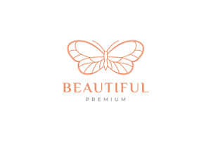 Beautiful Aesthetic Butterfly Logo