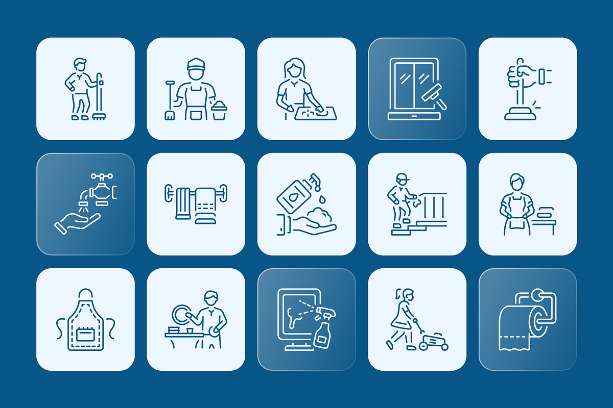 Cleaning Icon Art Set, an Outline Icon by Prosymbols (Photo 6 of 7)