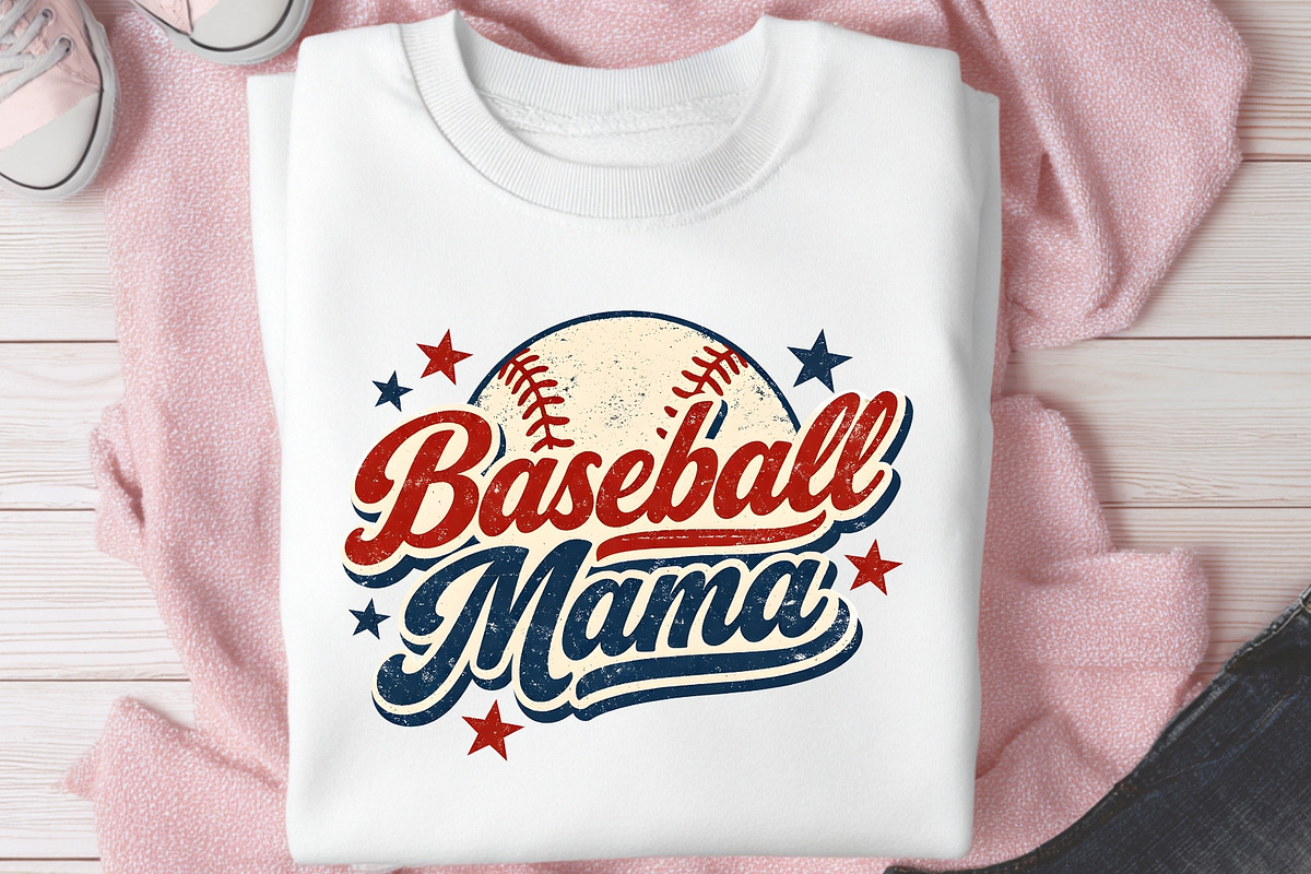 Retro Baseball Mama PNG Tshirt Sport, a Sport Illustration by SugarCloudStudioArt (Photo 5 of 6)
