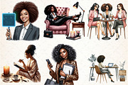 Watercolor Black Boss Lady Clipart, an Illustration by Libby Wishes (Thumbnail 2 of 10)