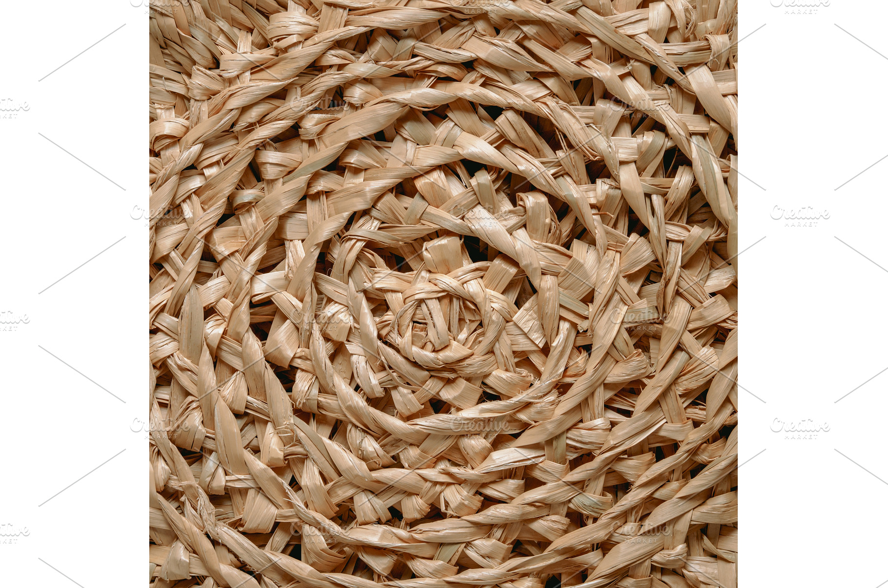 Circular pattern of woven seagrass, an Abstract Photo by Fascinadora