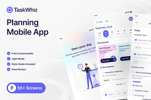 TaskWhiz Planning App UI Kit, an UI Kit Template by floxui