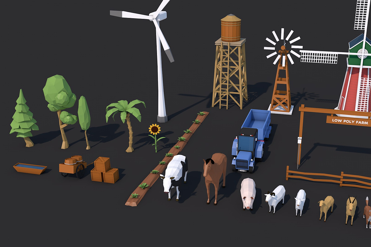 Low Poly Farm House and Animals Pack, an Architecture 3D Model by multimedia4ds (Photo 14 of 14)