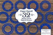 Royal Blue Lace Circle Frames, an Illustration by Amanda Ilkov (Thumbnail 3 of 5)