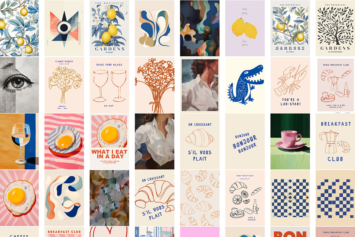Modern Eclectic Maximalist Prints, a Background Graphic by Laras Wonderland (Photo 6 of 15)