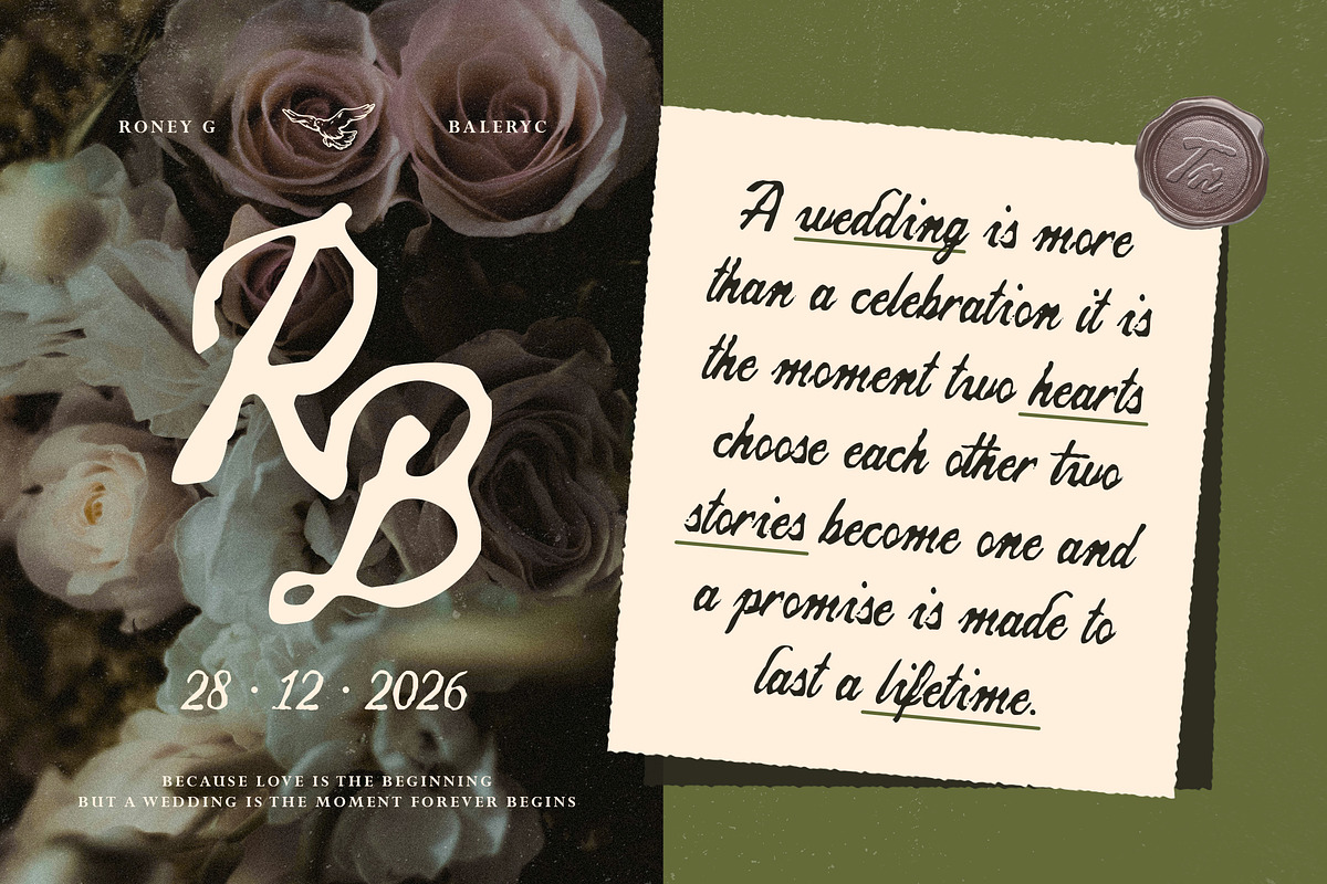 Quarella Jardin - Vintage Script, a Script Font by Typia Nesia (Photo 7 of 12)