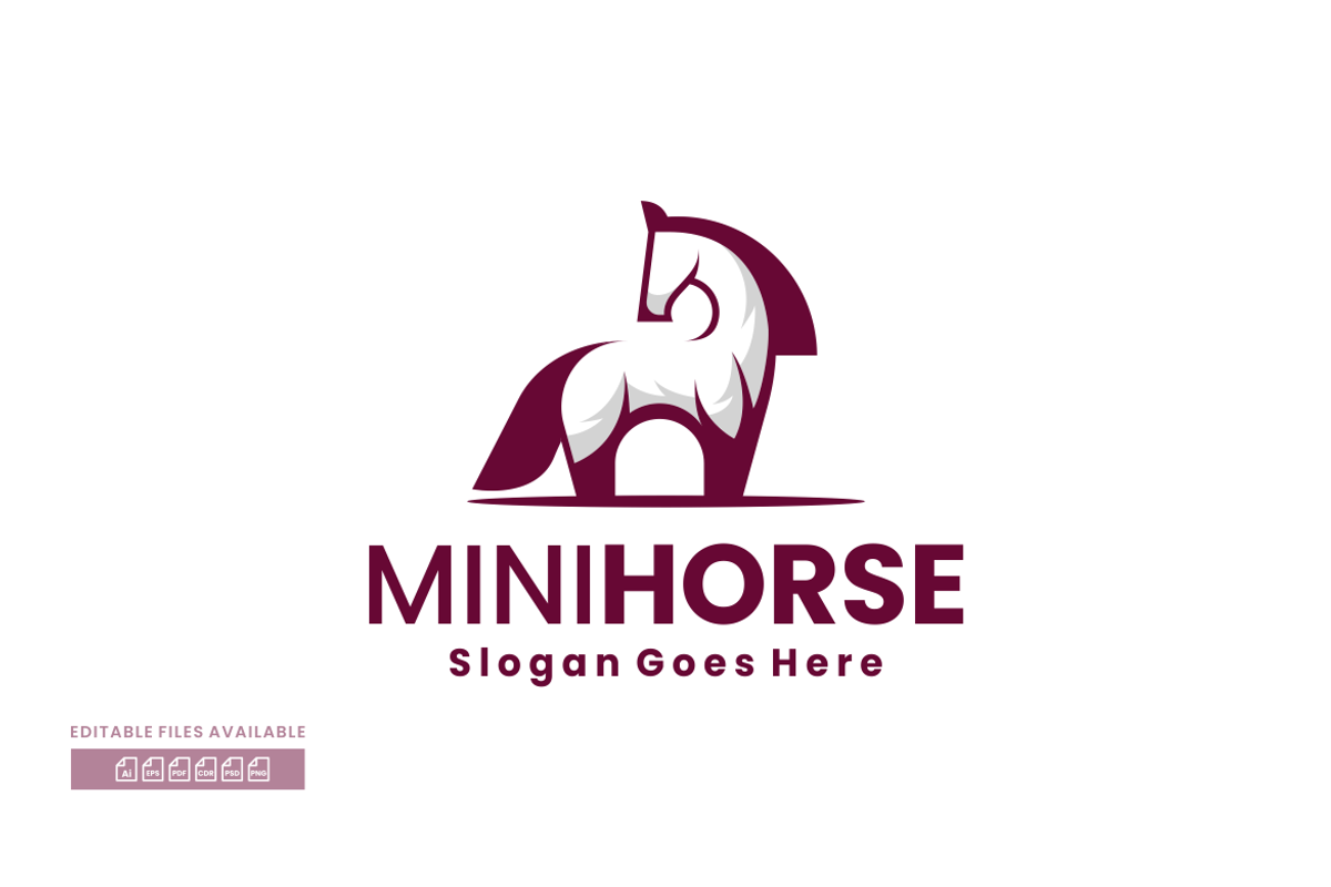 Mini Horse Silhouette Logo, a Branding & Logo Template by ivan_artnivora