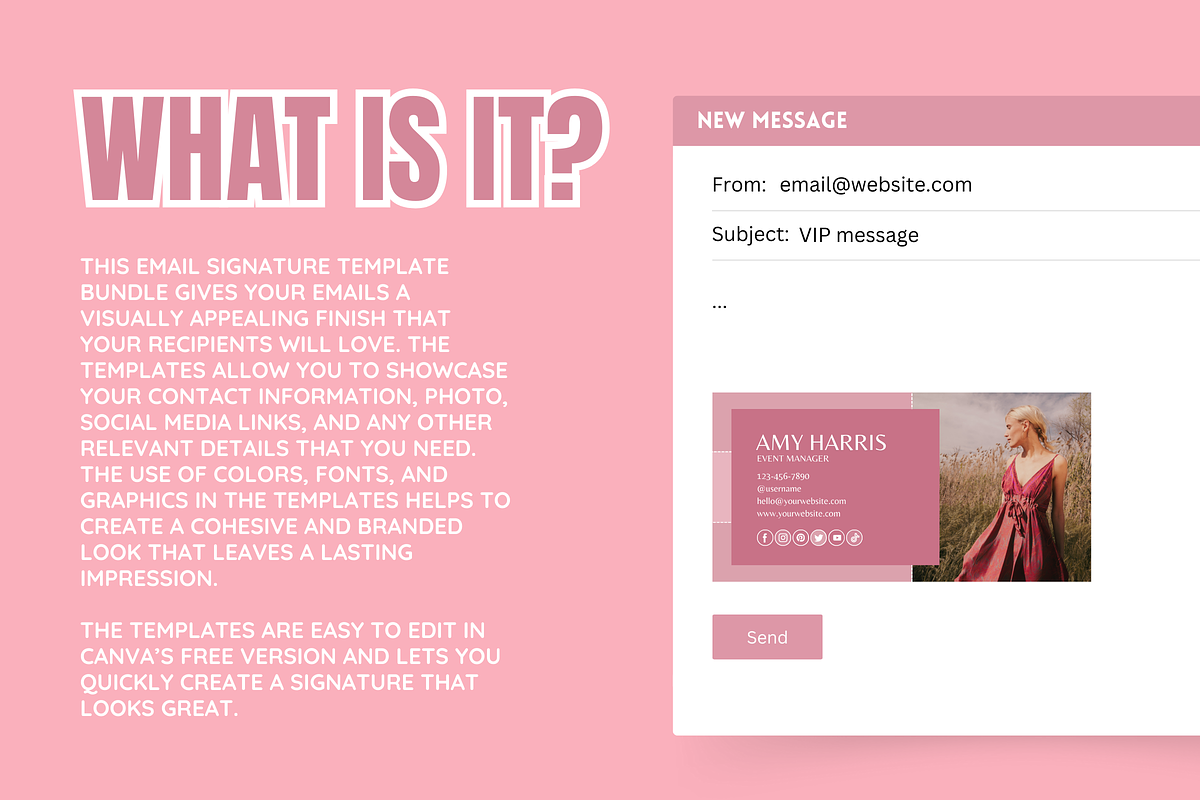 Canva Email Signature Templates, an Email Template by SunshineStudioBoutique (Photo 2 of 9)