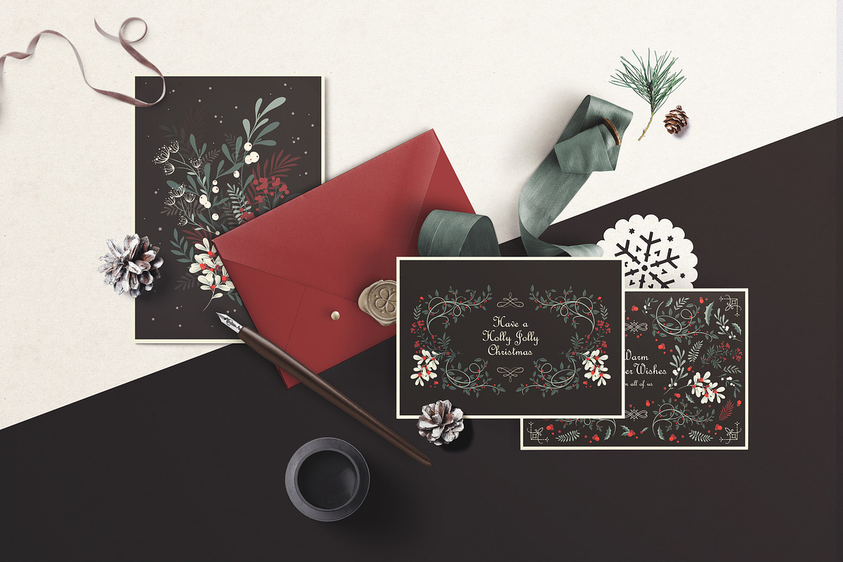 Winter Foliage Christmas Collection, a Decorative Illustration by Elena Paletskaya (Photo 6 of 8)