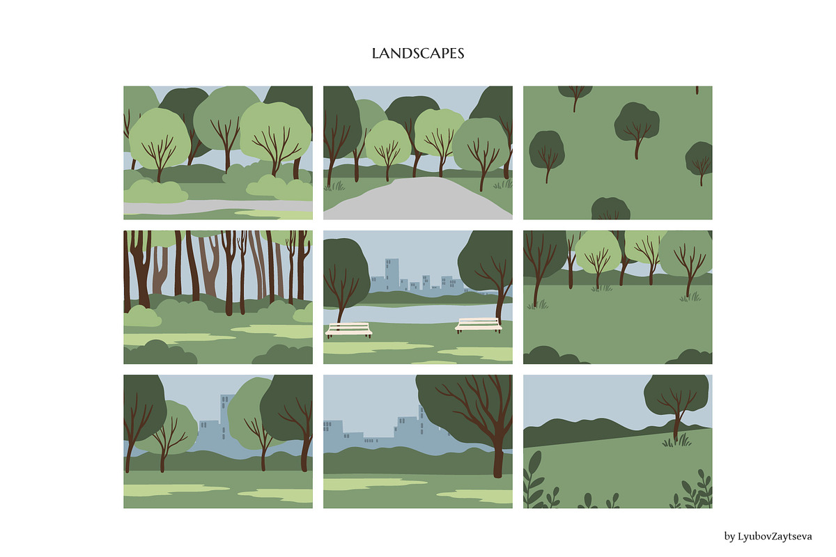 People and dogs in park illustration, a Person Illustration by LyubovZaytseva (Photo 18 of 22)