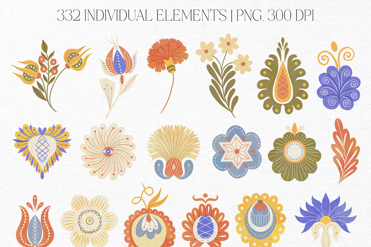 Folk Spring Illustrations, a Decorative Illustration by GVGraphics (Photo 5 of 14)