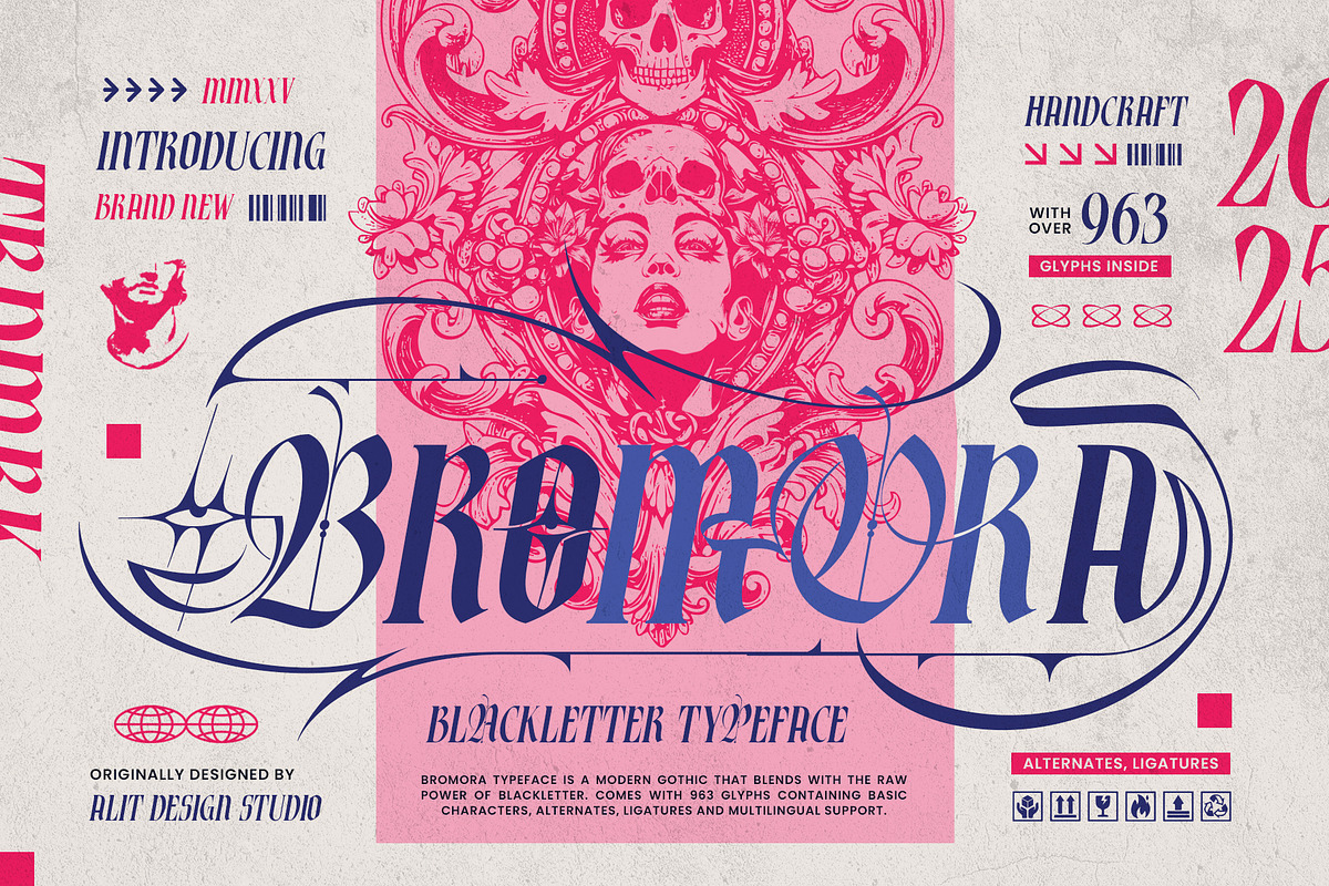 Bromora Typeface, a Blackletter Font by alit design (Photo 1 of 20)