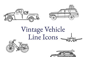 Hand Draw Vehicle Icon Set, a Transportation Illustration by Studio E Bloom