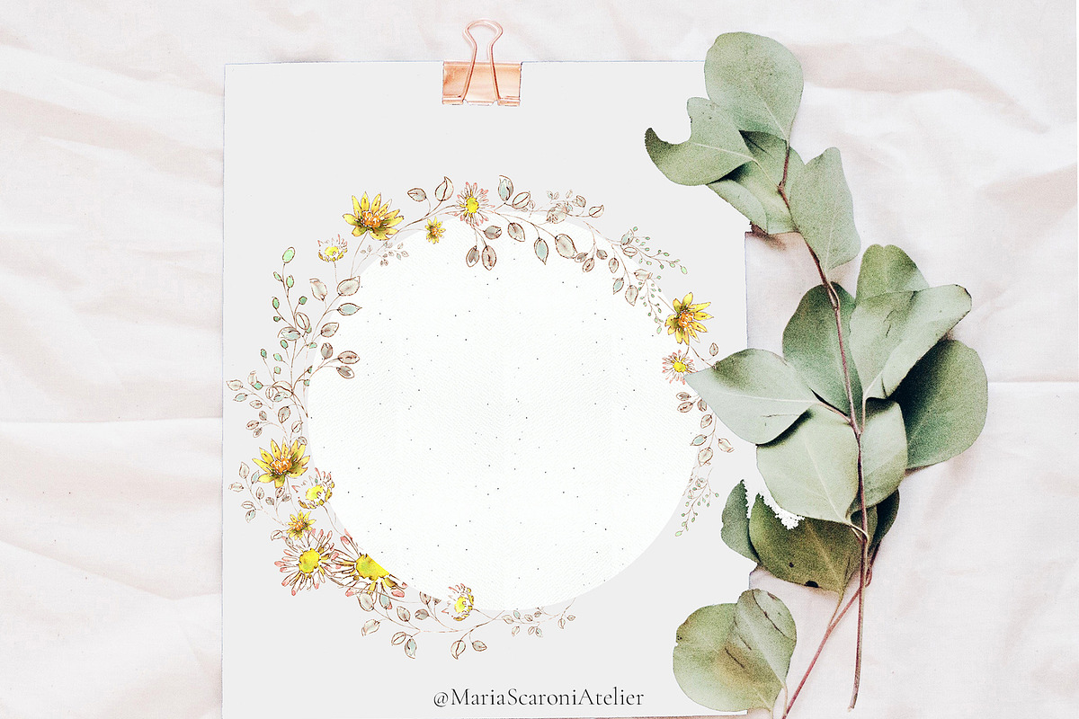 Romantic Watercolor Floral Frames, a Decorative Illustration by MariaScaroniAtelier (Photo 12 of 14)