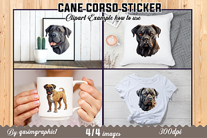 Cute Kawaii Cane Corso Dog Stickers