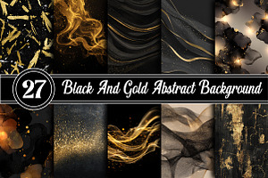Black And Gold Abstract Background, an Illustration by RobertsArt