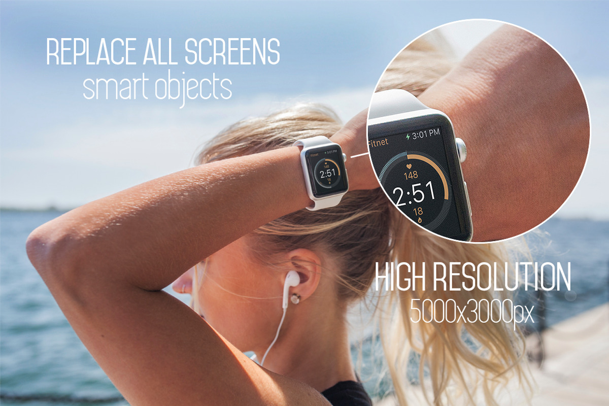 12 Apple Watch Fitness Mockups, an iPhone Mockup by ZedProMedia (Photo 2 of 5)