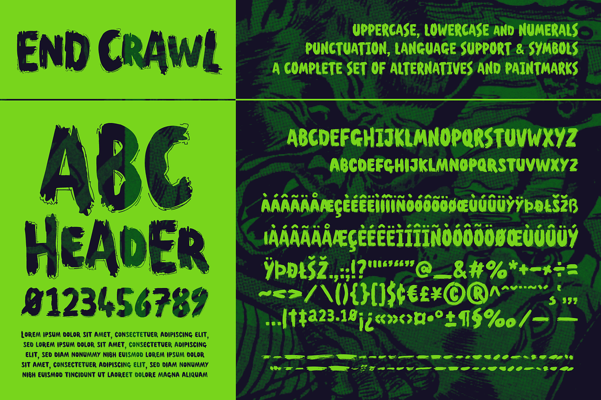 End Crawl - A Halloween Brush Font, a Font by Wingsart Studio (Photo 2 of 15)