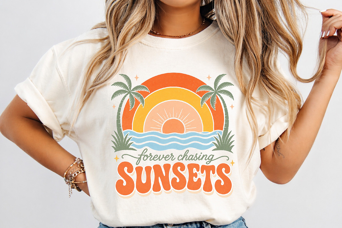 Retro Forever Chasing Sunsets Summer, an Illustration by Dream Creation (Photo 2 of 6)