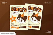 Kids Retro Birthday Invitation, a Flyer Template by Annora Studio (Thumbnail 1 of 6)
