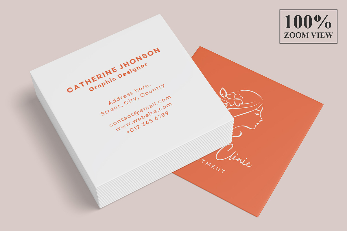 Square Business Card Mockup Bundles, a Business Card Template by Graphic Aesthetic (Photo 4 of 22)