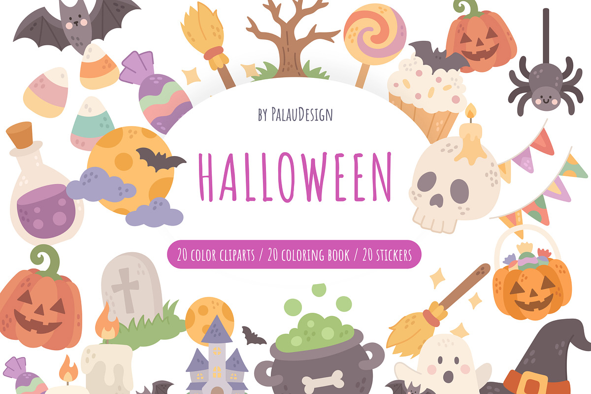 Halloween Clipart Bundle, a Seasonal Illustration by Palau (Photo 1 of 9)