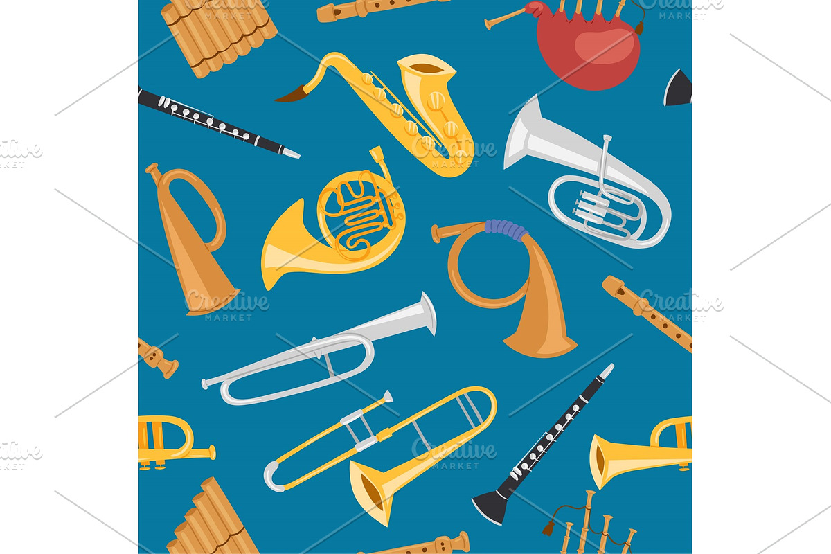 Wind musical instrument with truphet, an Illustration by RocketArt