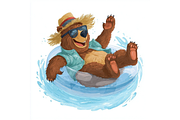 Prompt Capybara Vibes Summer Clipart, a Seasonal Illustration by Creative design (Thumbnail 6 of 7)