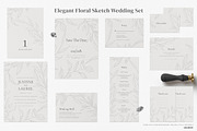 Elegant Floral Sketch Wedding Set, an Invitation Template by Azka Creative (Thumbnail 1 of 6)