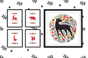 Wild Animals folk art set, a Graphic by ComelyPics Shop (Thumbnail 6 of 10)