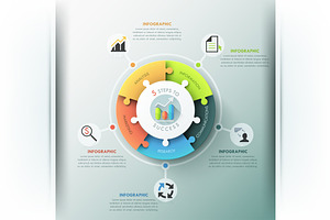 Infographic Puzzle Chart 3 Items