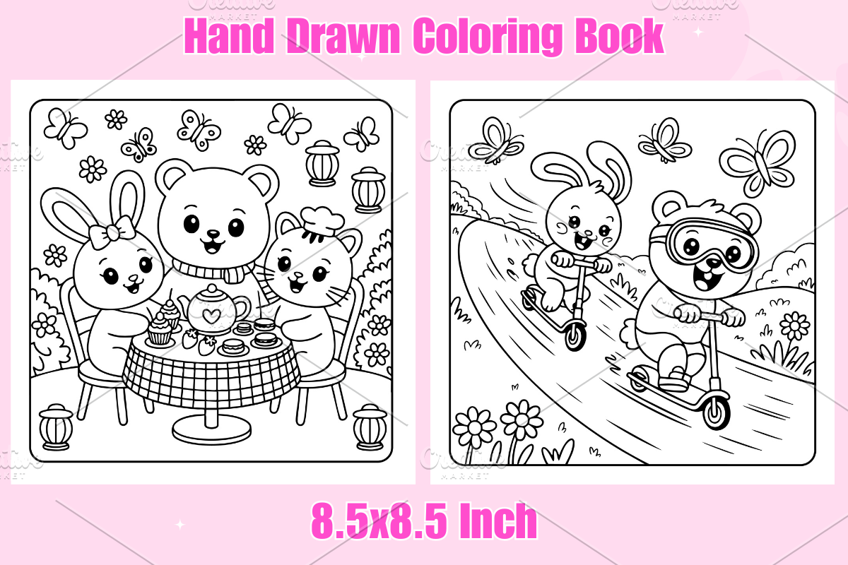 Cuddles Buddies Coloring Pages, an Animal Illustration by Coco Bloom (Photo 3 of 3)