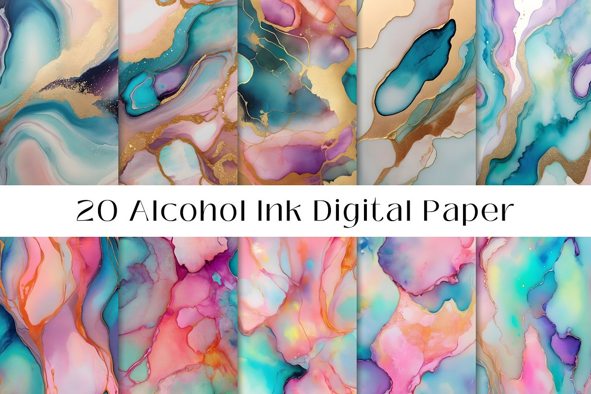 20 Alcohol Ink Gold Digital Paper, a Background Graphic by UniqueMe (Photo 5 of 10)