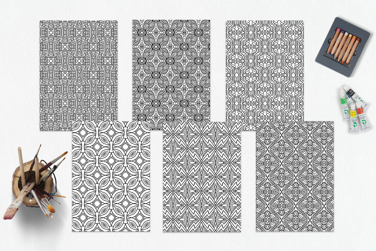 Patterns for coloring PDF,JPG vol-02, a Brochure Template by dnapslvsk (Photo 2 of 6)