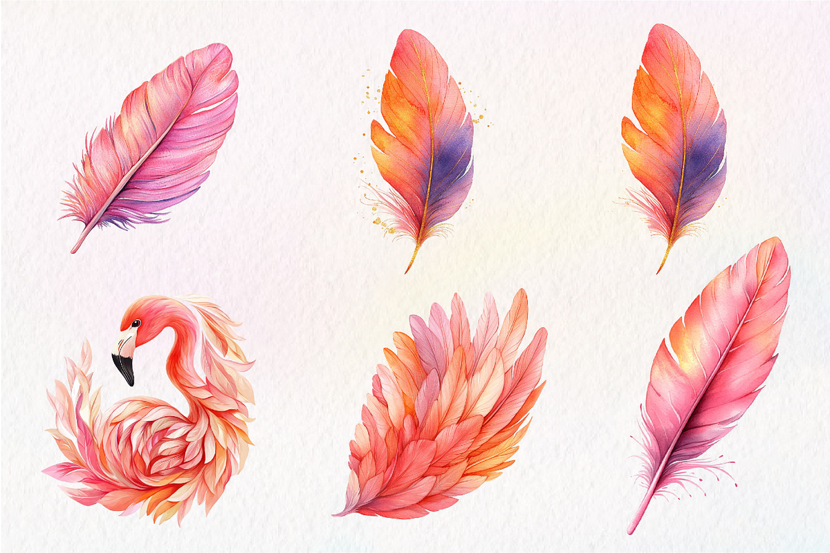 Feathers of Style, Flamingo Feathers, an Illustration by CreationArt (Photo 2 of 5)